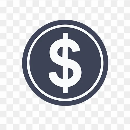 flat dollar coin icon png