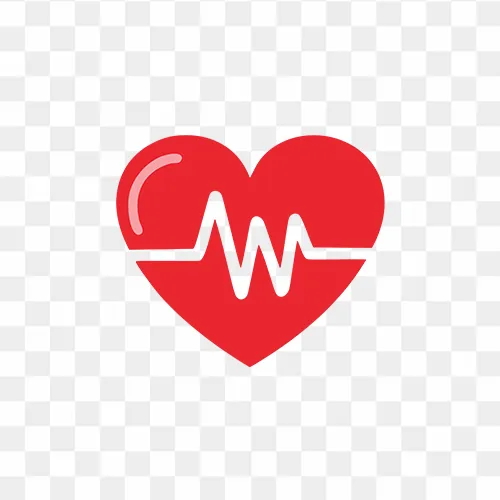 flat heart beat icon png