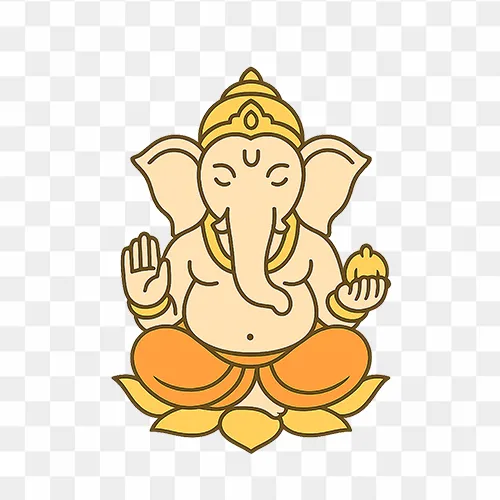 Flat vector illustration of Lord Ganesha transparent PNG Images