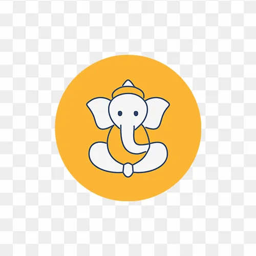 Flat vector Lord Ganesha outline icon free png