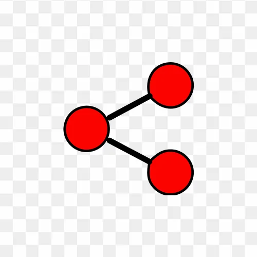 Share symbol PNG flat design red and black