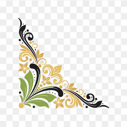 Floral corner design download free png