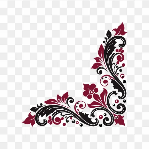Floral decorative corner design free transparent png