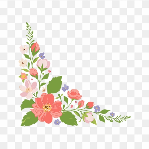 Flower corner Design Free Transparent PNG