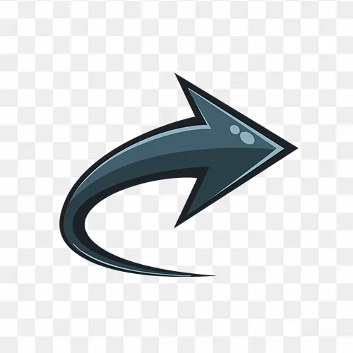 Free black curved arrow icon pointing right