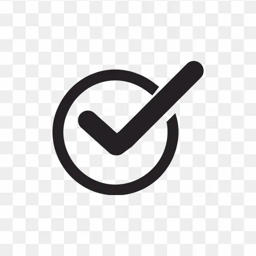 Free black tick mark PNG icon transparent