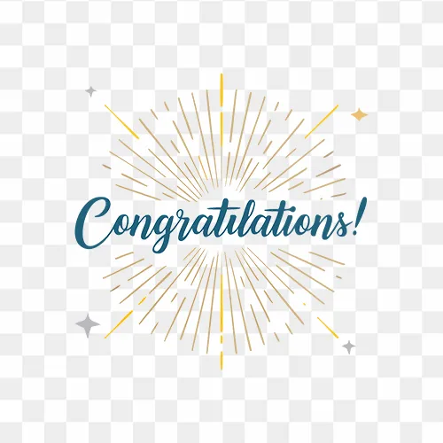 Free Congratulations calligraphy PNG text design with transparent background