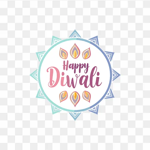Diwali celebration art PNG with cultural decorations