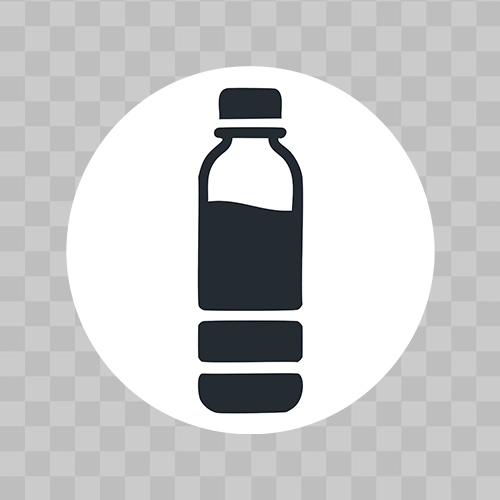 Free PNG black water bottle flat icon with transparent background