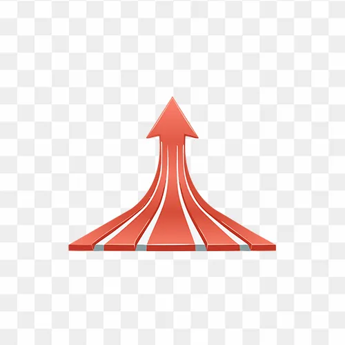 Flat to upward arrow icon transparent PNG