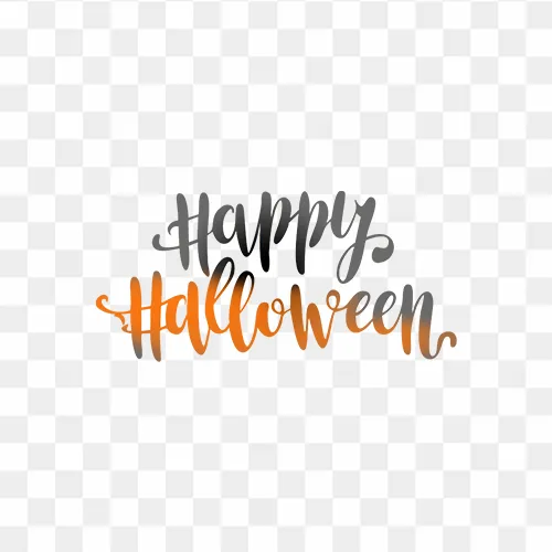 Handwritten Happy Halloween calligraphy PNG free download
