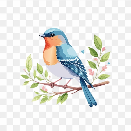 Free HD PNG images featuring birds on branches
