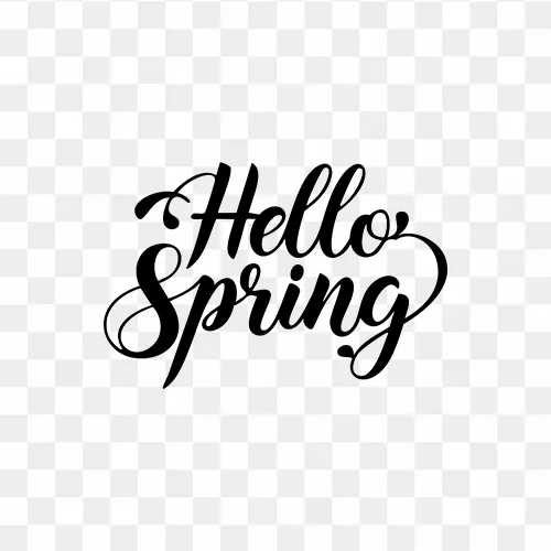 Stylish hello spring text PNG in modern calligraphy style