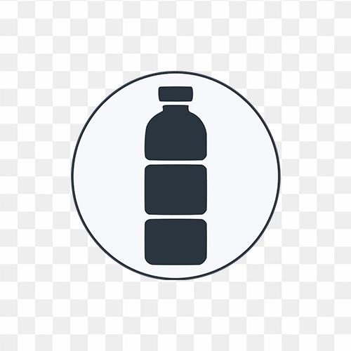 Free flat black water bottle icon PNG for digital use