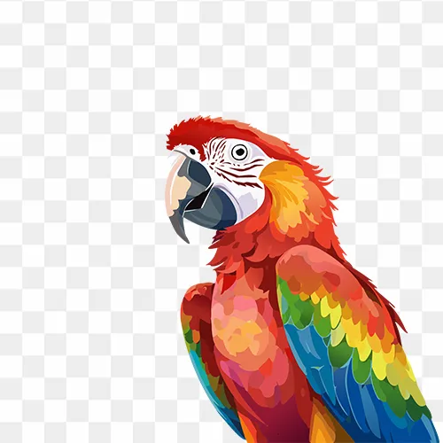 High-resolution watercolor macaw parrot PNG clipart for design projects