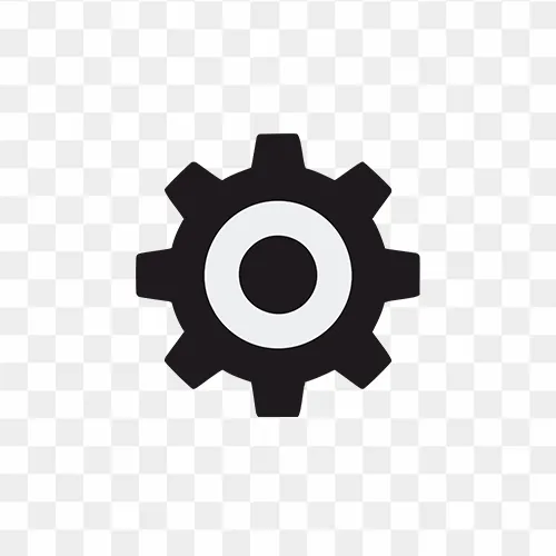 Free downloadable setting icon in PNG format for use in web and app designs