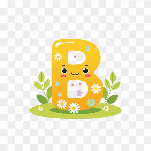 free alphabet letter B PNG kids clipart