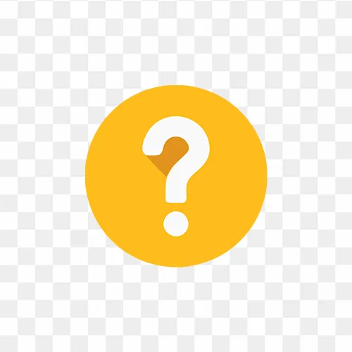 Yellow question mark icon PNG with transparent background