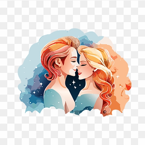 Gemini Zodiac sign with water color PNG Images