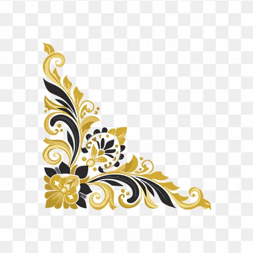 Golden and Black Corner Design Free Transparent PNG Images