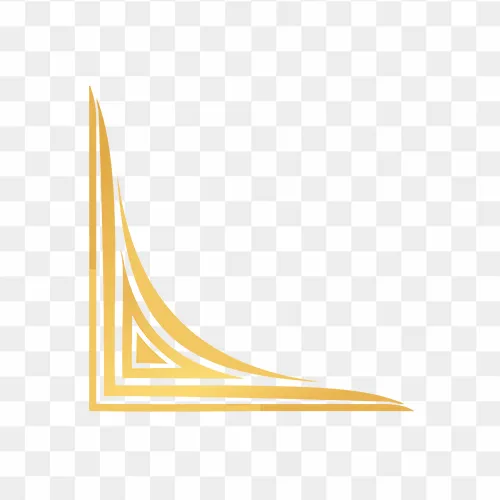 Elegant golden corner design PNG with transparent background