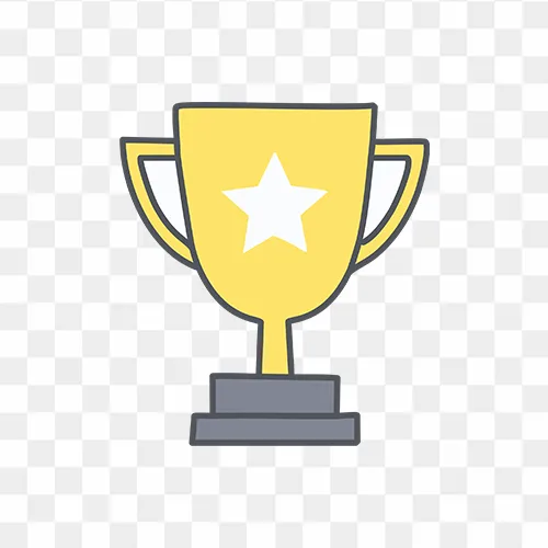 Golden shining trophy icon free transparent PNG