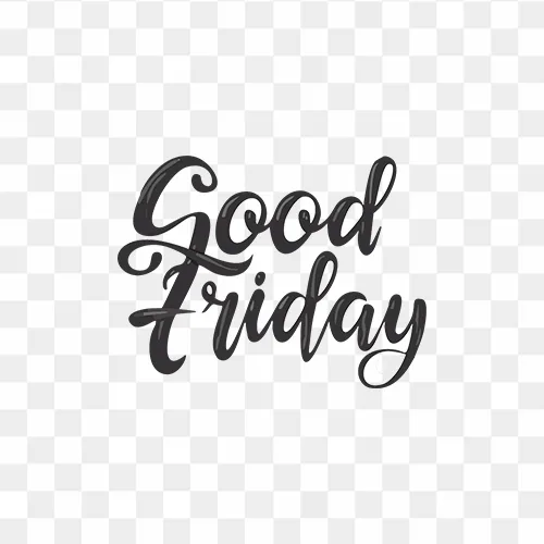Good Friday hand drawn PNG calligraphy Image