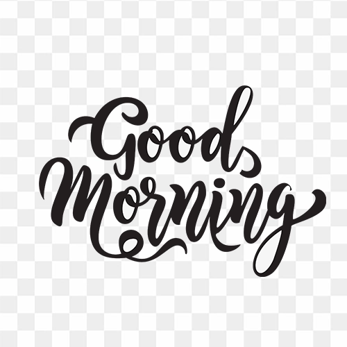 Good Morning Calligraphy Text Free Transparent PNG