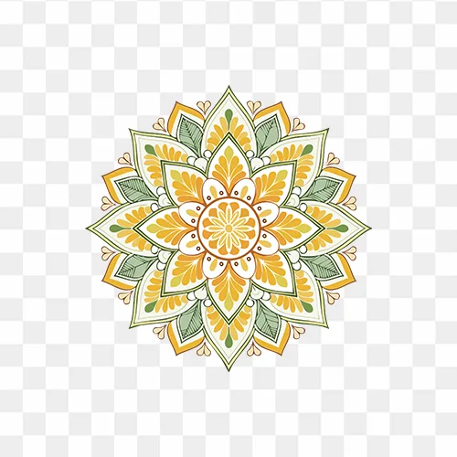 Green and Golden Mandala PNG Free Download