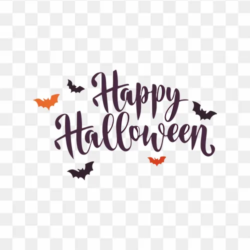 Halloween Calligraphy Art PNG, Spooky Calligraphy, Happy Halloween Art, PNG