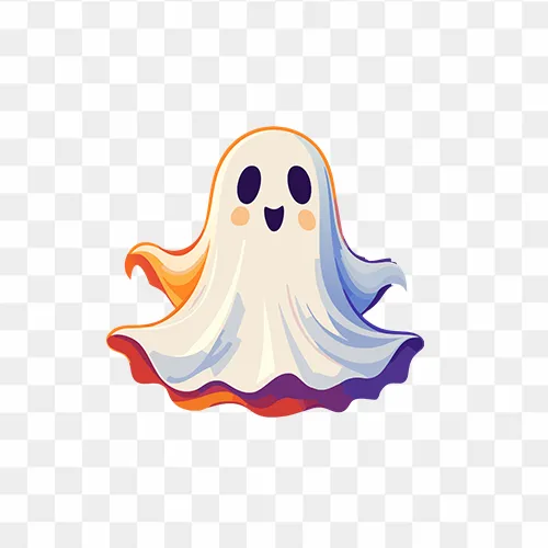 Cute Halloween ghost PNG with transparent background