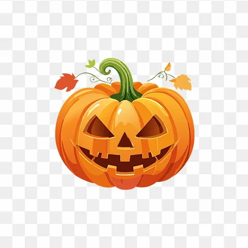 Halloween pumpkin PNG with carved face transparent background