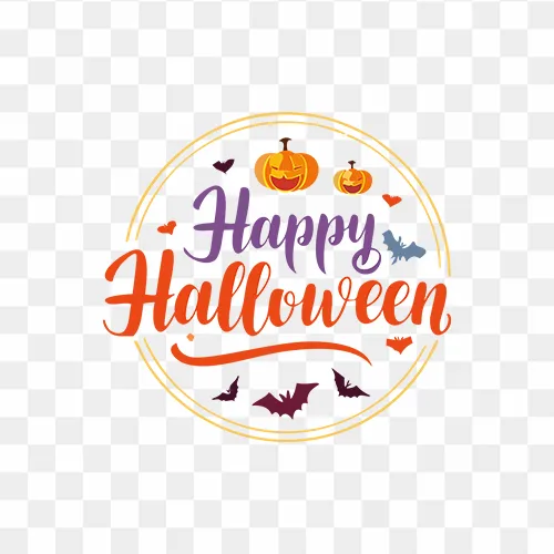 Fancy Halloween script calligraphy PNG with spooky style