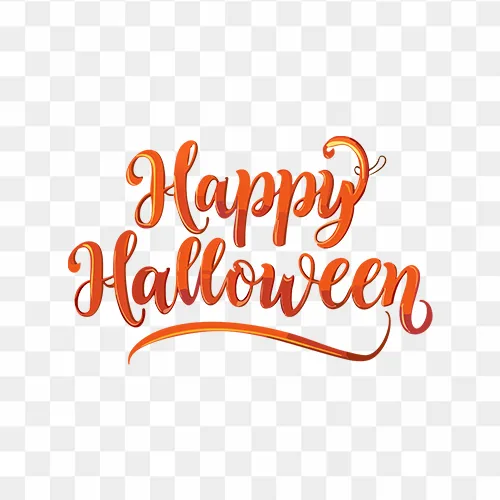 Creative Halloween typography PNG with stylish calligraphy font