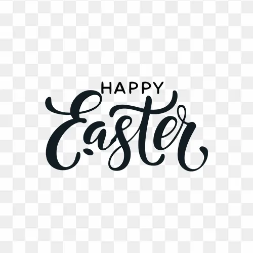 Happy Easter Calligraphy Text Free Transparent PNG	 Images