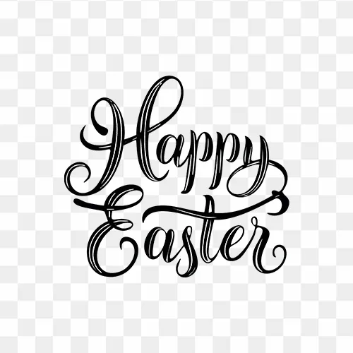 Happy Easter Calligraphy Text Free Transparent PNG