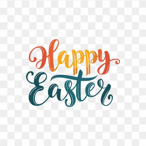 Happy Easter Colourful Text Free Transparent PNG