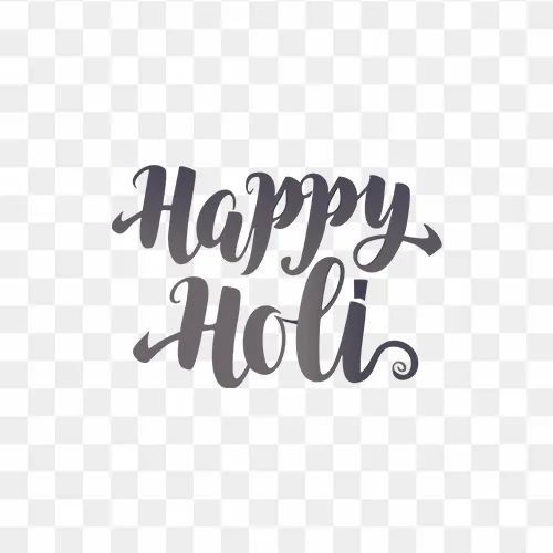 Happy Holi Stylish Calligraphy PNG Text Free