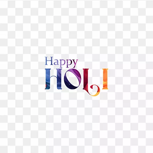 Modern style Happy Holi text PNG in bright colors