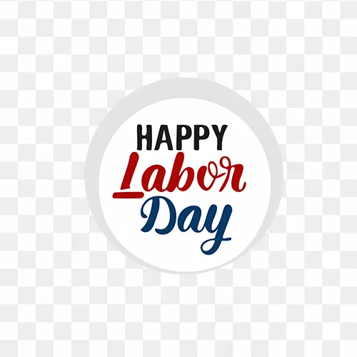 Happy Labor day text with white and grey circle free transparent PNG
