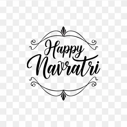 Happy Navratri calligraphy Free PNG Image