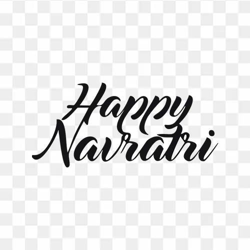 Decorative Happy Navratri Hindi calligraphy text in modern style PNG