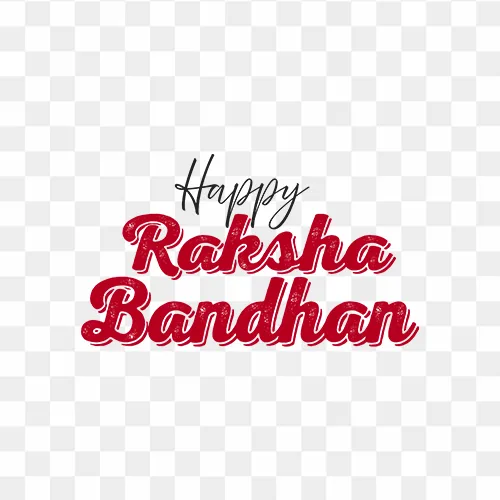 Happy Raksha Bandhan Red and Black text free PNG