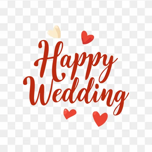 Happy Wedding wishes PNG with decorative frame and floral style