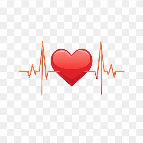 Red heartbeat icon PNG with transparent background