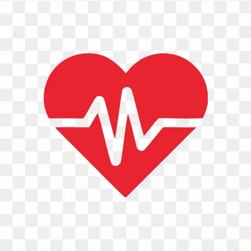 Heartbeat line vector PNG with transparent background