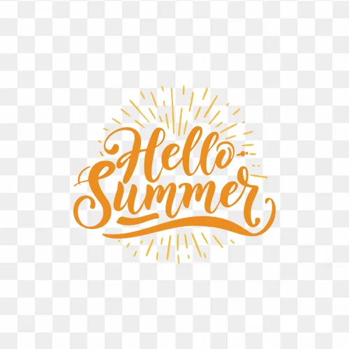 Hello Summer Typography Free PNG Images