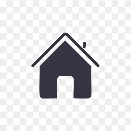 Black home icon silhouette PNG with transparent background