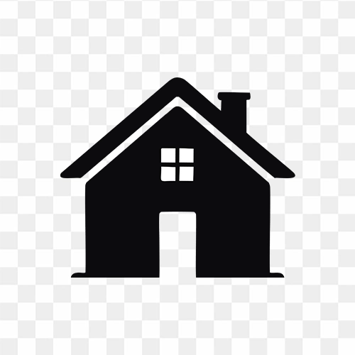 Simple house silhouette icon PNG transparent background