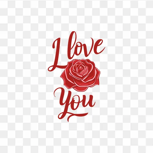 I love you with red rose free transparent png